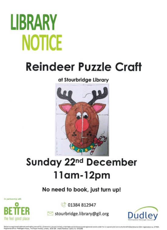 Stourbridge Library - Reindeer Puzzle Craft